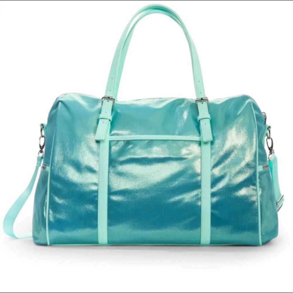 No Boundaries Teal Metallic Duffle Bag Gem